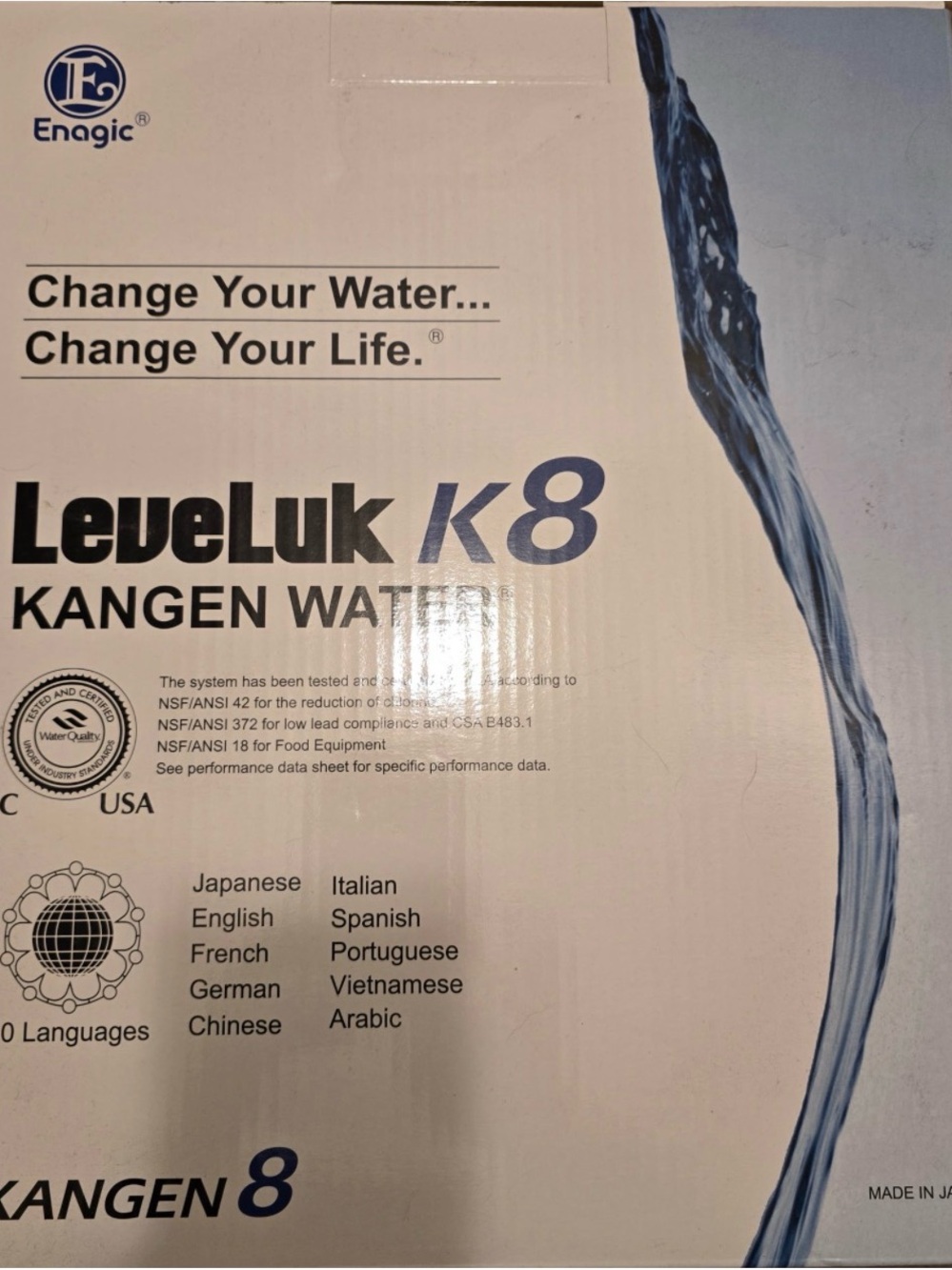 Enagic LeveLuk K8 KANGEN WATER Alkaline Filtration Ionizer Machine New in box